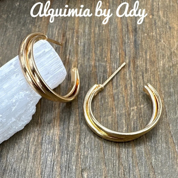 Alquimia by Ady Gold Hoop Earrings - Picture 1 of 5